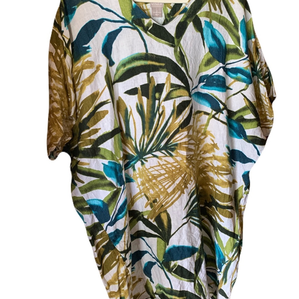 Chico’s Linen Palm Leaf Dress — Size 3 Oprah Magazine